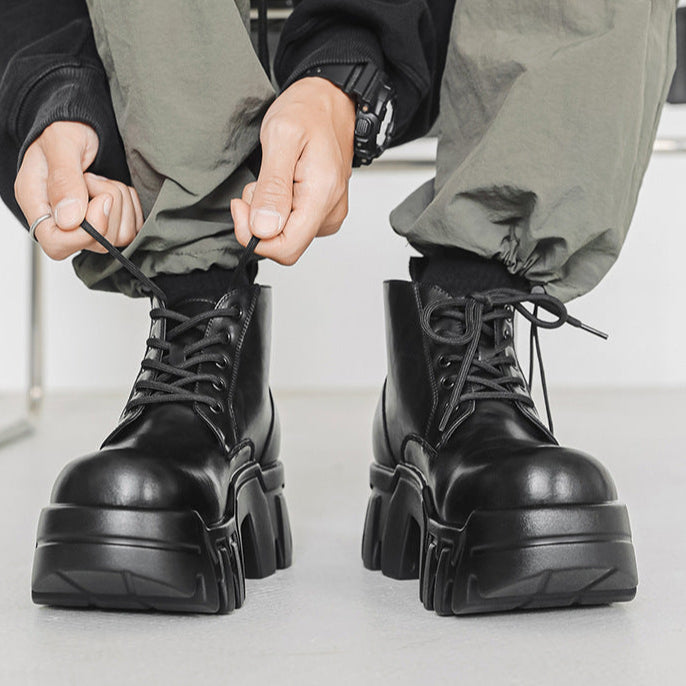 Extreme tractor platform Derby shoes black chunky sole grunge Gothic boots