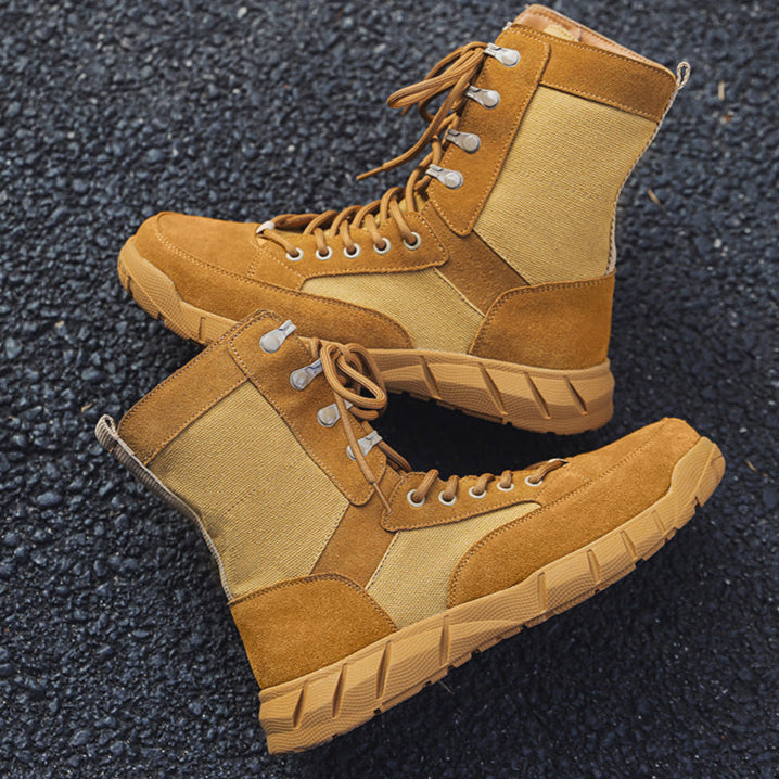 Hiking style boots beige mountain climbing grunge retro skiing shoes