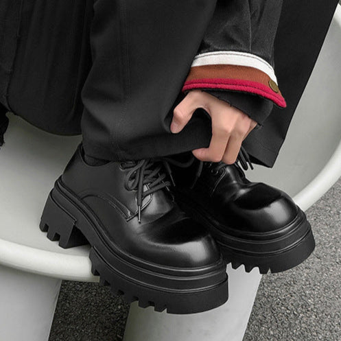 Tractor platform Derby shoes black chunky sole grunge E-boy boots