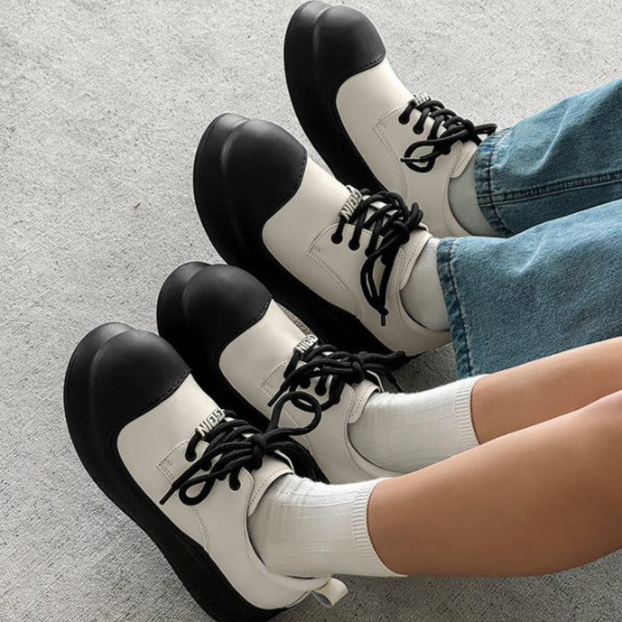 Chunky platform high tops white raver sneakers grunge shoes hip-hop trainers 90s style