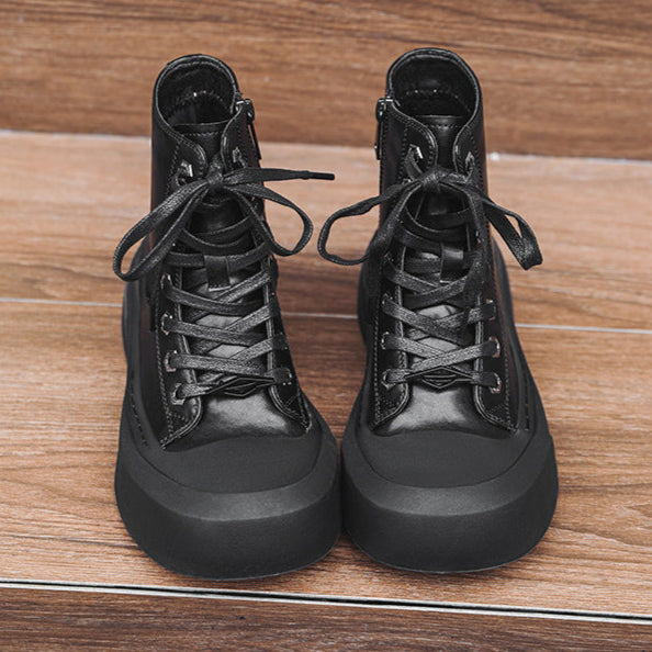 Chunky platform high tops black white raver sneakers grunge shoes skater trainers 00s style