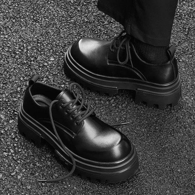 Tractor platform Derby shoes black chunky sole grunge E-boy boots