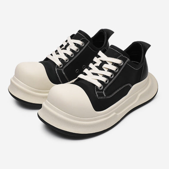 Platform gothic sneakers black round toe chunky sole skater shoes grunge punk trainers