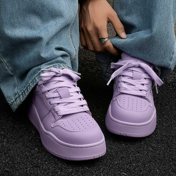 Chunky platform high tops purple raver sneakers grunge shoes hip-hop trainers 00s style