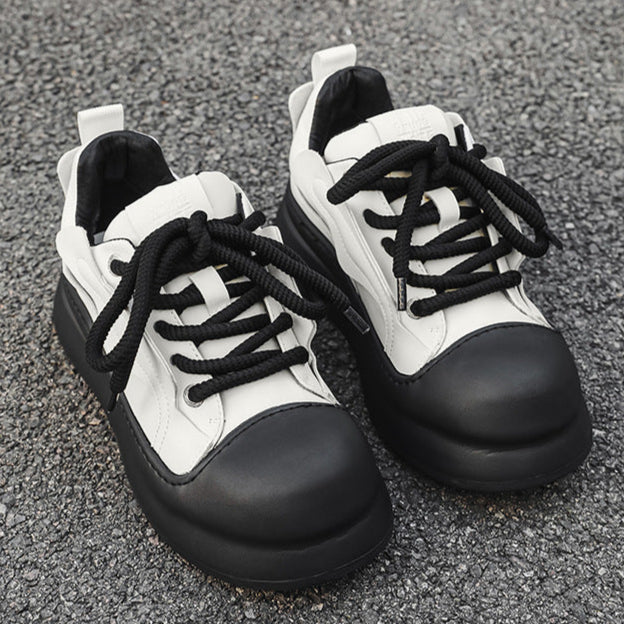 Chunky platform high tops black raver sneakers grunge shoes hip-hop trainers 00s style