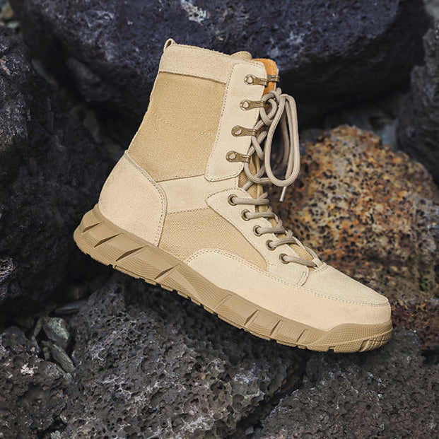 Hiking style boots beige mountain climbing grunge retro skiing shoes
