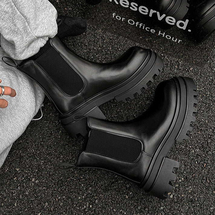 Extreme platform utility boots black tractor hunter style shoes big sole grunge trainers 90s style