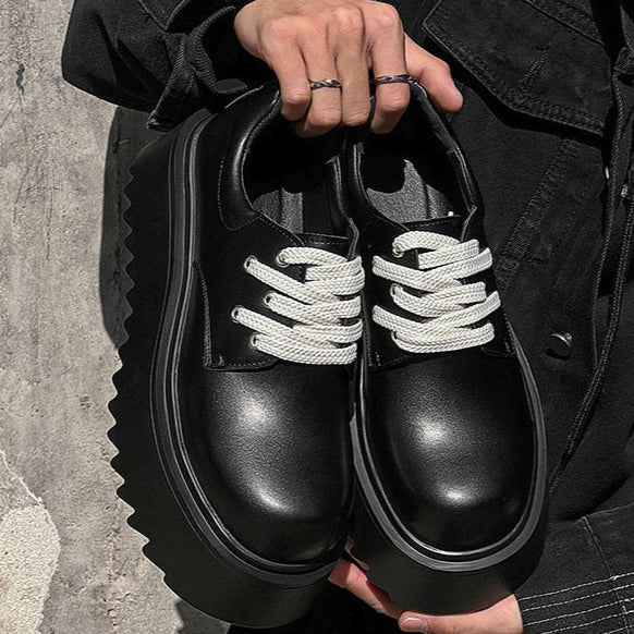 Extreme platform Derby shoes black lace up grunge punk rocker boots smart 00s style sneakers