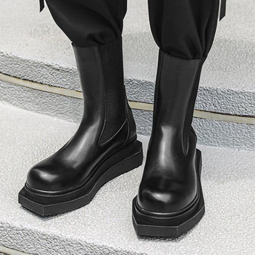 Sleek asymmetric platform boots black cyberpunk futuristic shoes big sole grunge trainers 00s style
