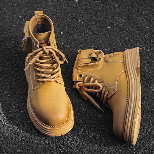 Grunge work boots grey wallet attachment catwalk hiking shoe mountain trainers