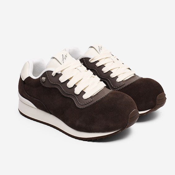 Retro platform sneakers black suede feel sports shoes grunge hip-hop trainers 80s style