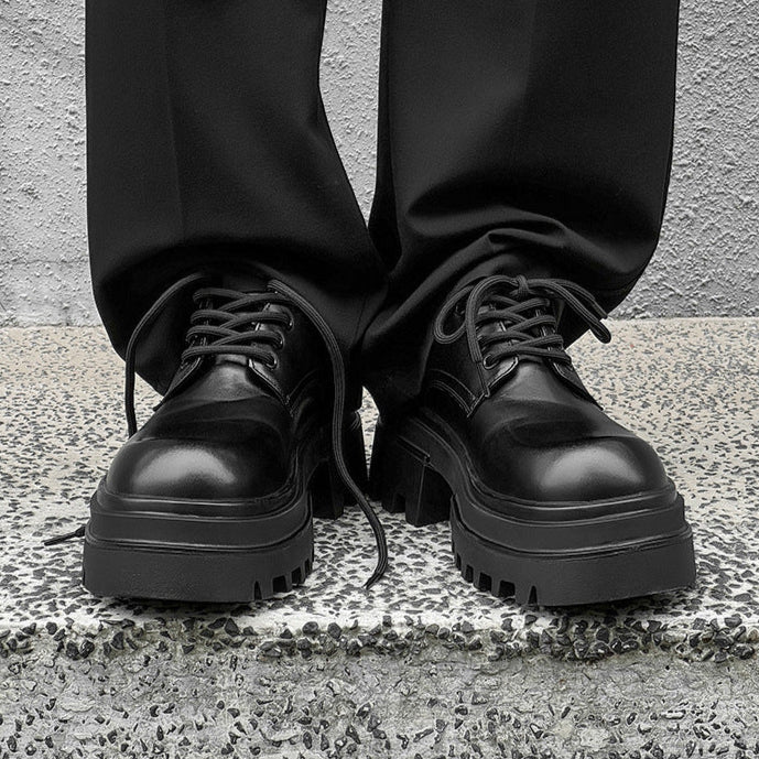 Tractor platform Derby shoes black chunky sole grunge E-boy boots