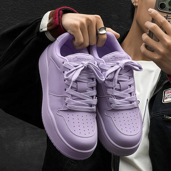 Chunky platform high tops purple raver sneakers grunge shoes hip-hop trainers 00s style