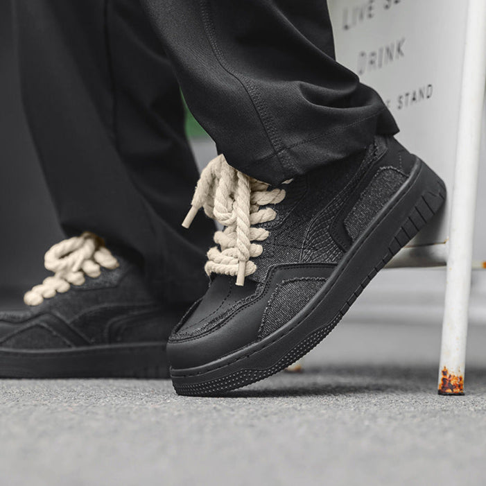 Snake skin patch high tops black denim sneakers grunge shoes hip-hop trainers 00s style