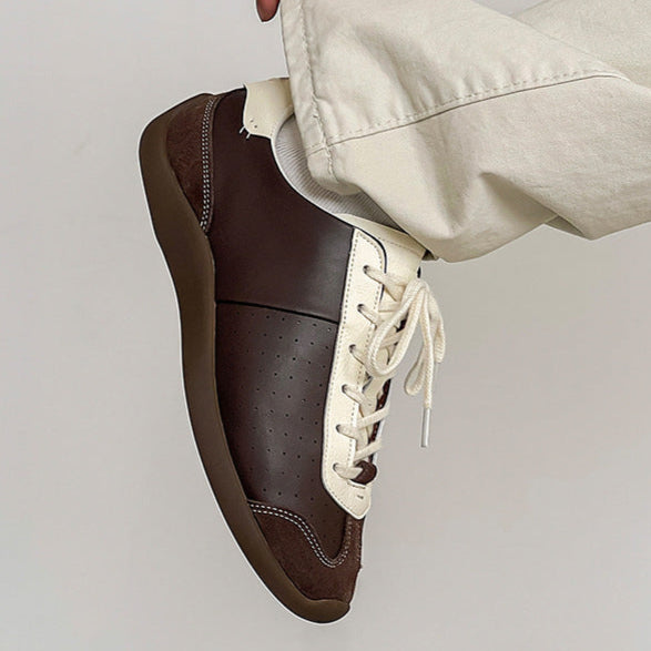 Retro sneakers brown 70s style grunge trainers old school suede finish sport shoes