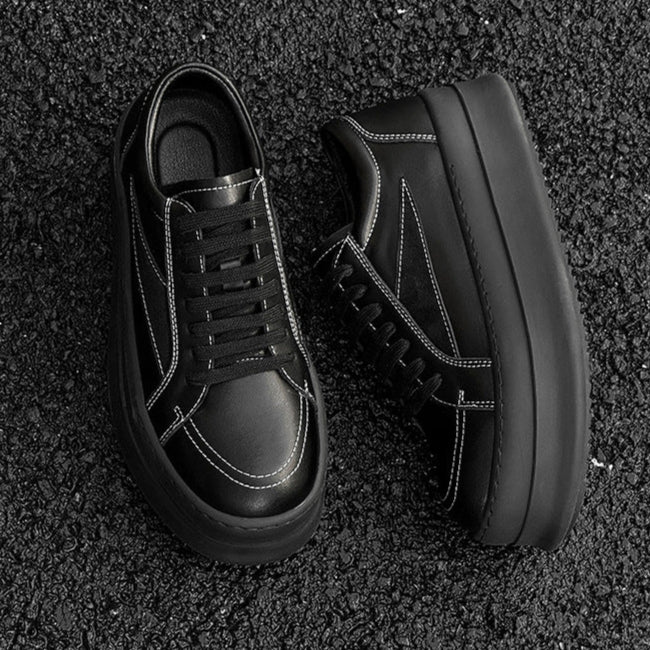 Chunky platform high tops black raver sneakers grunge shoes skater trainers 90s style faux leather