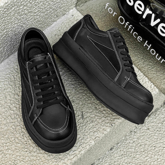 Chunky platform high tops black raver sneakers grunge shoes skater trainers 90s style faux leather