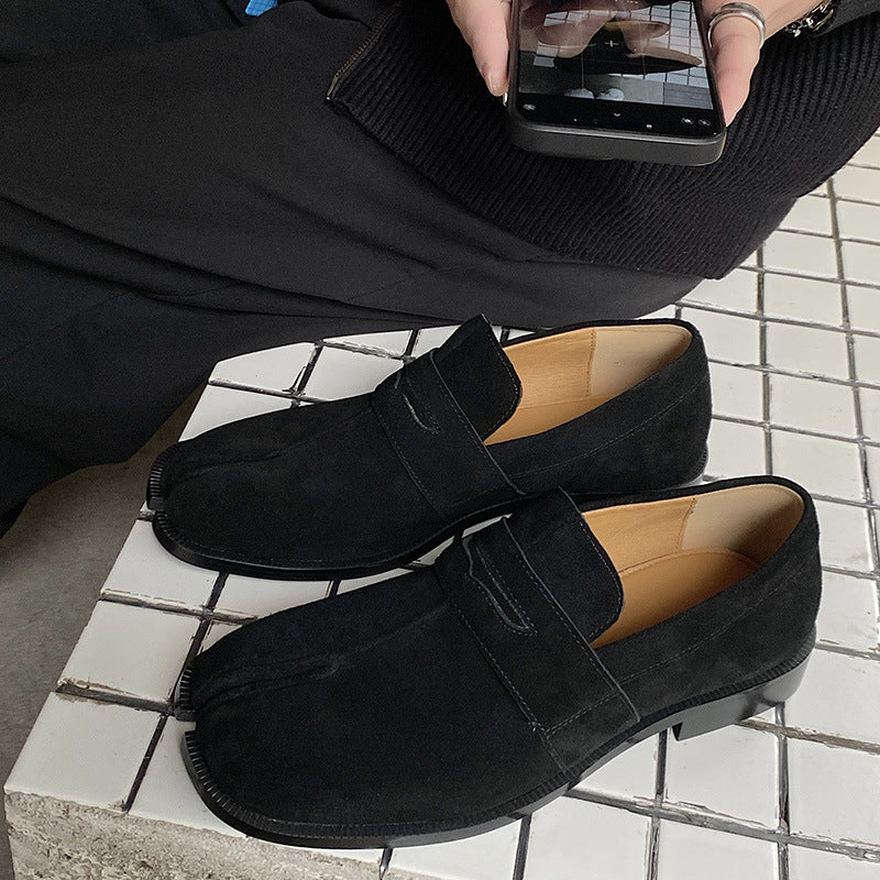 Suede Tabi shoes brown smart style split toe loafers going out coctail party boots