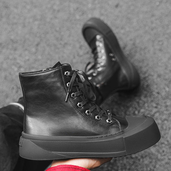 Chunky platform high tops black white raver sneakers grunge shoes skater trainers 00s style