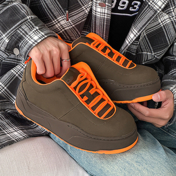 Chunky platform high tops orange brown raver sneakers grunge shoes skater trainers 90s style