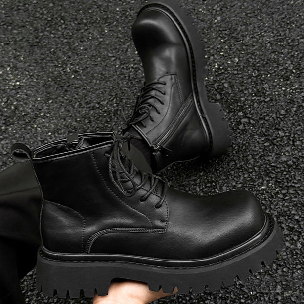 Classic grunge Derby boots black chunky sole punk rocker platform shoes