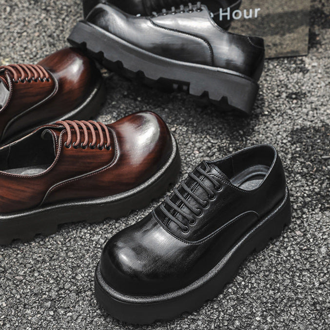 Chunky sole Derby shoes brown grunge platform classic smart retro boots