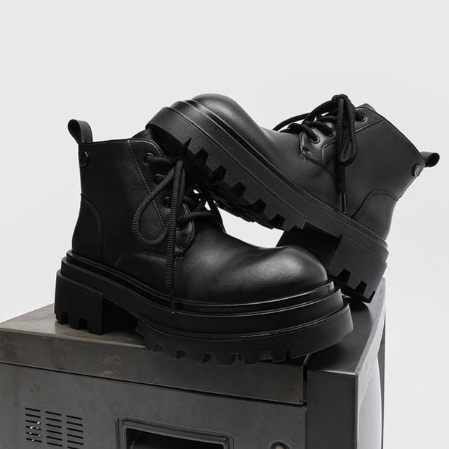 Chunky platform Derby shoes black wide sole grunge E-boy boots