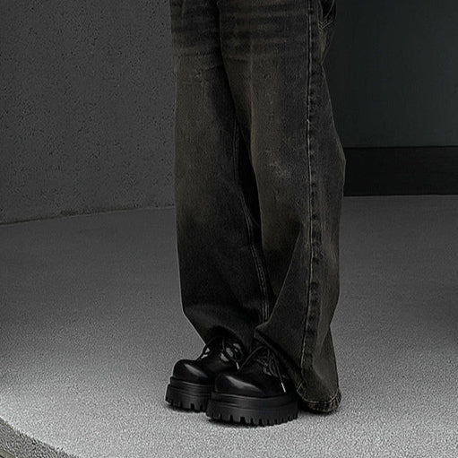 Extreme platform Derby boots black chunky sole punk rocker platform shoes grunge trainers