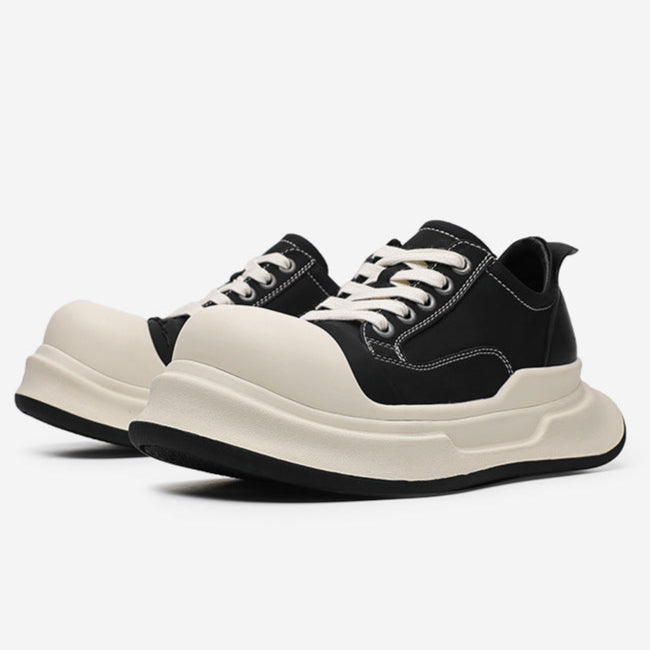 Platform gothic sneakers black round toe chunky sole skater shoes grunge punk trainers