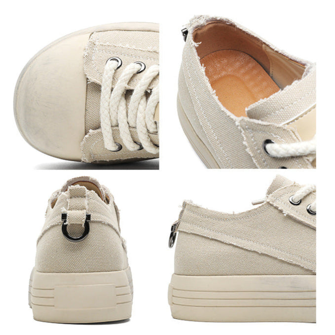 Platform denim sneakers black round toe chunky skater shoes grunge jean trainers