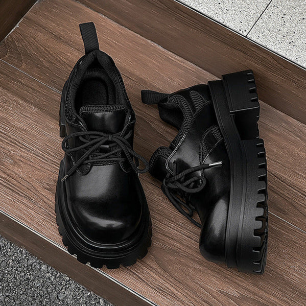 Extreme platform Derby boots black chunky sole punk rocker platform shoes grunge trainers