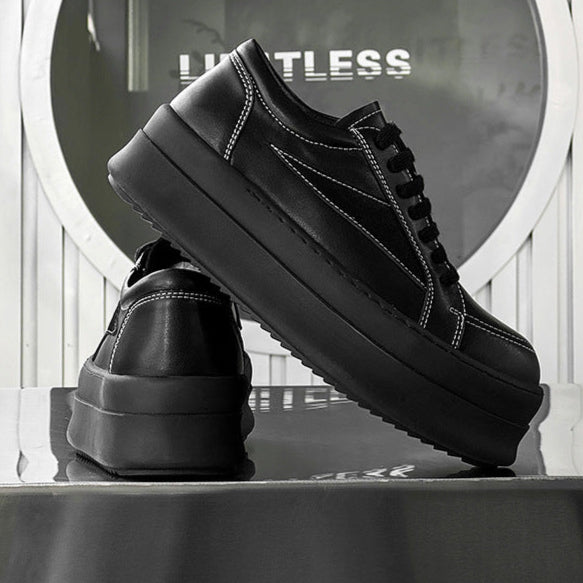 Chunky platform high tops black raver sneakers grunge shoes skater trainers 90s style faux leather