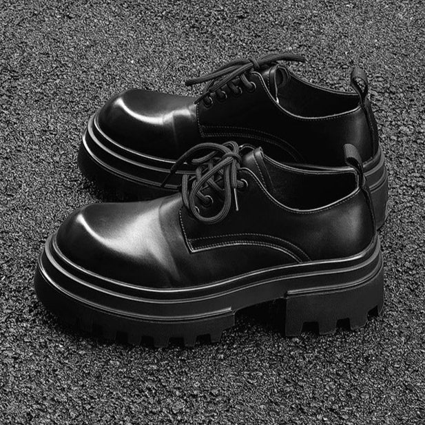 Tractor platform Derby shoes black chunky sole grunge E-boy boots
