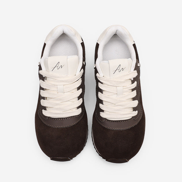 Retro platform sneakers black suede feel sports shoes grunge hip-hop trainers 80s style