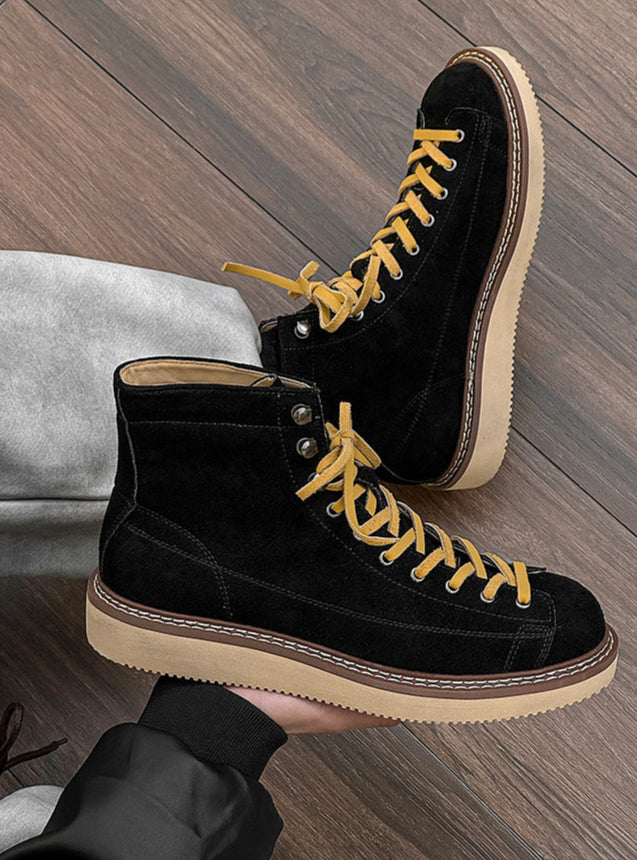 Hiking style boots black low sole mountain shoes grunge skiing trainers