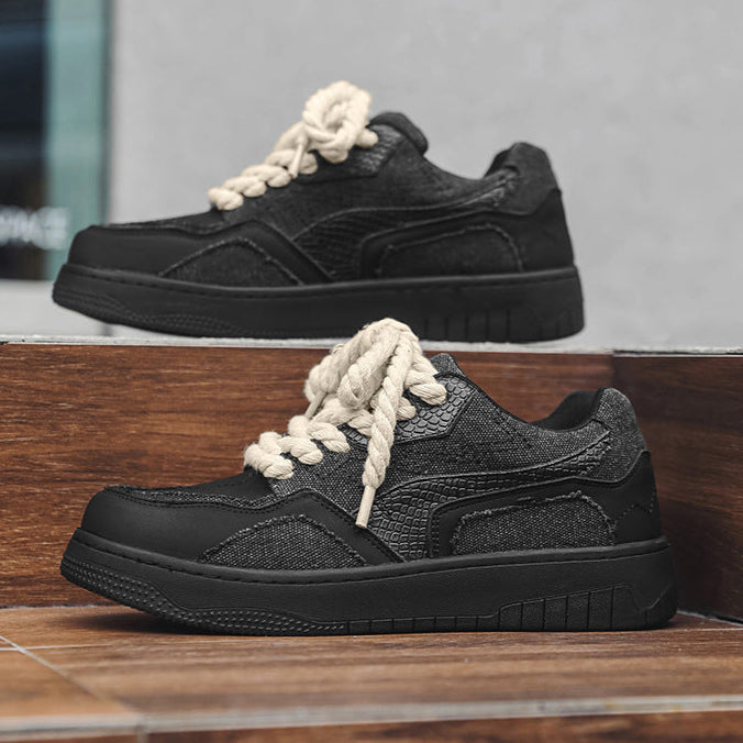 Snake skin patch high tops black denim sneakers grunge shoes hip-hop trainers 00s style