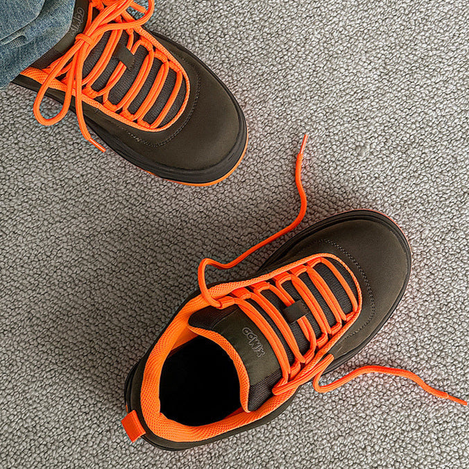 Chunky platform high tops orange brown raver sneakers grunge shoes skater trainers 90s style