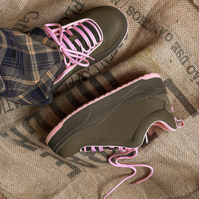 Chunky platform high tops orange brown raver sneakers grunge shoes skater trainers 90s style