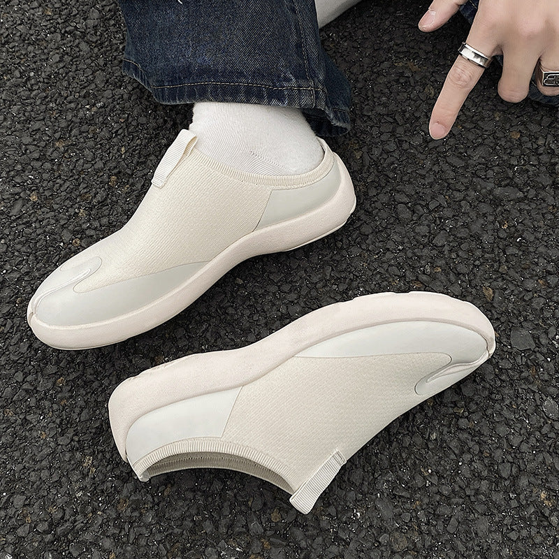 Slip on Tabi shoes cream split toe casual trainers camel toe sneakers trendy loafers