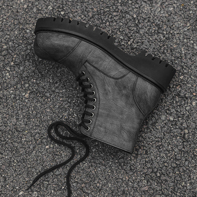 Acid wash platform boots grey rocker shoes big sole grunge trainers 90s style