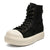Platform denim boots black platform catwalk jean shoes big sole grunge punk trainers 00s style