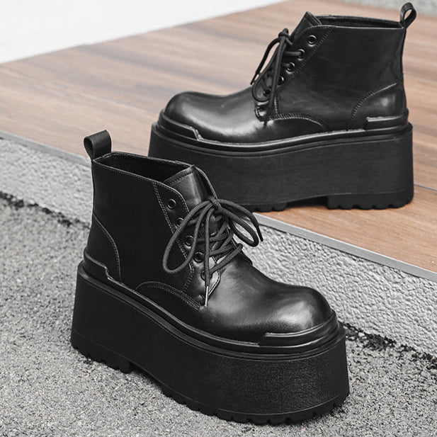 Extreme platform boots black lace up Goth style shoes faux leather grunge punk rocker trainers 90s style