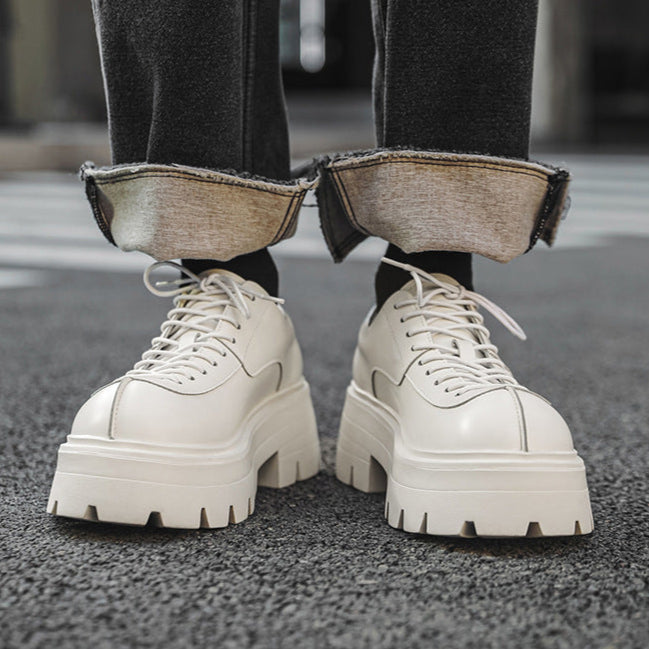 Chunky sole retro sneakers black 90s style grunge platform trainers old school rave shoes