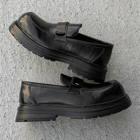 Square toe brogue boots black faux leather chunky sole boat shoes catwalk grunge fashion