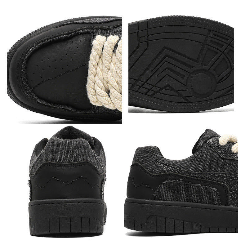 Snake skin patch high tops black denim sneakers grunge shoes hip-hop trainers 00s style