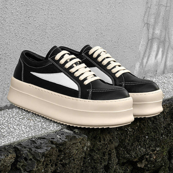 Chunky platform high tops black raver sneakers grunge shoes skater trainers 90s style faux leather