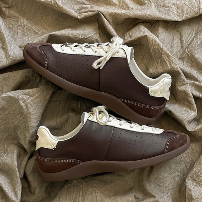 Retro sneakers brown 70s style grunge trainers old school suede finish sport shoes