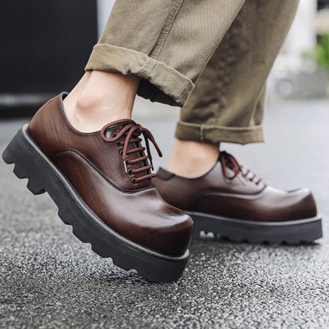 Chunky sole Derby shoes brown grunge platform classic smart retro boots