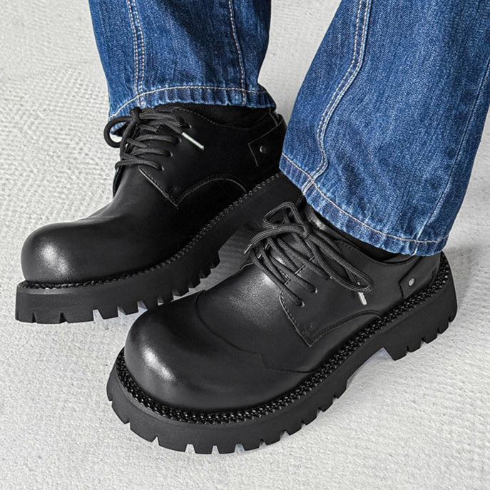 Utility Derby shoes black chunky sole grunge boots punk rocker trainers