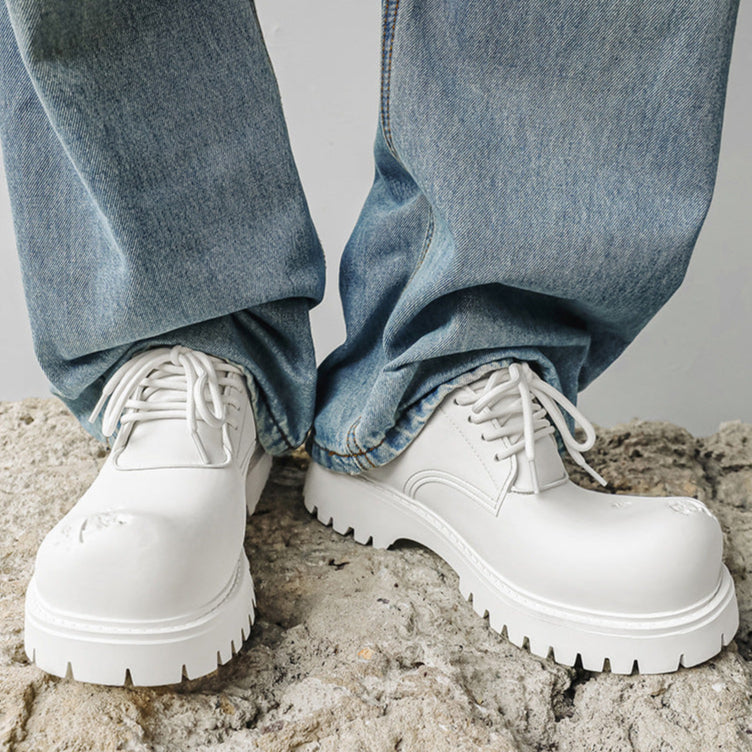 Brown chunky sole Derby shoes tractor platform punk e-boy e-girl shoes grunge trainers